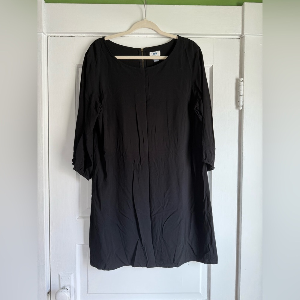 Old Navy Black Zip Up Long Sleeve Mini Dress